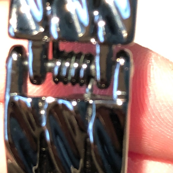 BLACK RHODIUM PLATING HINGED BANGLE BRACELET - Picture 9 of 11